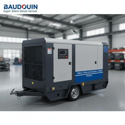Baudouin Süper Sessiz Dizel Genset Taşınabilir Dizel Jeneratörleri 700KVA 750KVA 800KVA 900KVA 1000KVA Dijital Panel 50hz/60hz